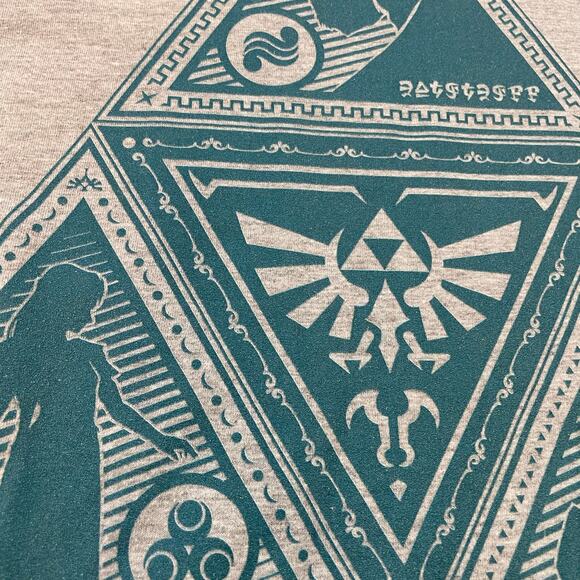 The Legend of Zelda Tri-Force Graphic Tee Gray 3XL Nintendo Official Licensed - Picture 8 of 9